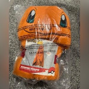 Pokemon Orange Hooded Throw Blanket